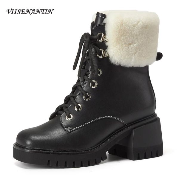 british metal decoration short snow boots women winter velvet chunky sole all-match thick heele real leather fur platform shoes, Black
british metal decoration short snow boots women winter velvet chunky sole all-match thick heele real leather fur platform shoes, Black