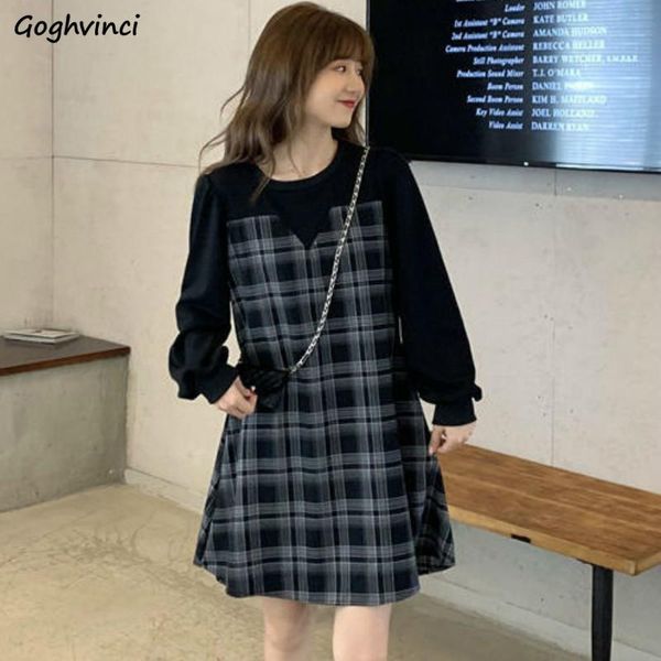 casual dresses long sleeve dress women plaid patchwork preppy-style sweet lovely retro elegant knee-length a-line high-waist girls chic, Black;gray
casual dresses long sleeve dress women plaid patchwork preppy-style sweet lovely retro elegant knee-length a-line high-waist girls chic, Black;gray