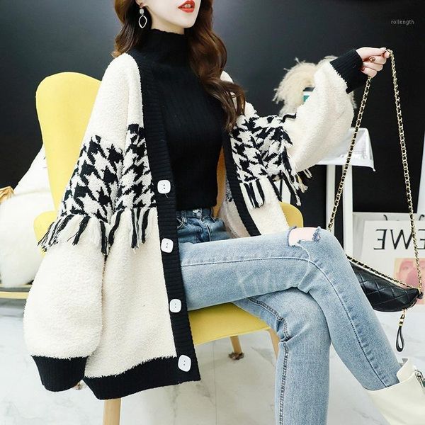 superaen korean style women tassel sweater cardigan lazy loose thick knit long sleeve winter 2020 new college 1, White
superaen korean style women tassel sweater cardigan lazy loose thick knit long sleeve winter 2020 new college 1, White