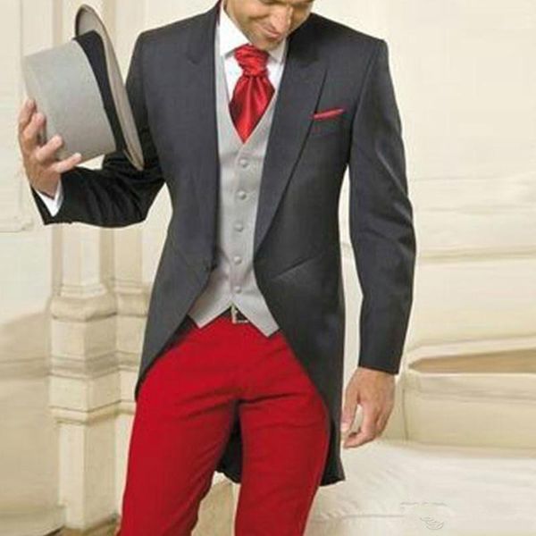 red pants prom swallowtail men's suits wedding groom tailcoat business work wear classic fit tuxedos 3pcs costume homme mariage1, White;black
red pants prom swallowtail men's suits wedding groom tailcoat business work wear classic fit tuxedos 3pcs costume homme mariage1, White;black
