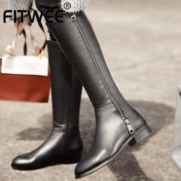 boots fitwee casual women genuine leather knee flats round toe long zipper fashion footwear size 34-39, Black
boots fitwee casual women genuine leather knee flats round toe long zipper fashion footwear size 34-39, Black