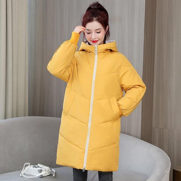 women's down & parkas 2021 casual medium long hooded parka winter jacket women solid office lady coat, Black
women's down & parkas 2021 casual medium long hooded parka winter jacket women solid office lady coat, Black