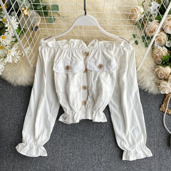 t-shirt women long sleeve off shoulder crop fashion ladies solid wild joker casual shirt korean clothes 2020 new spring, White
t-shirt women long sleeve off shoulder crop fashion ladies solid wild joker casual shirt korean clothes 2020 new spring, White