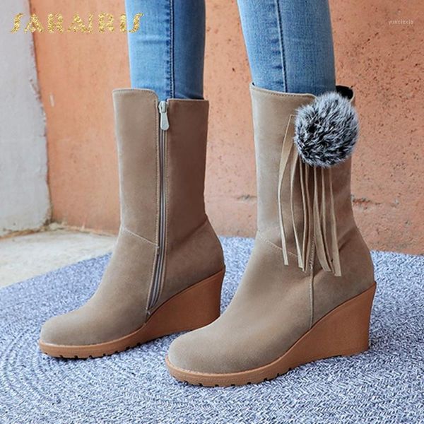 sarairis 2020 fashion new large size 43 platform mid calf boots women shoes wedge high heels zip up comfortable shoes ladies1, Black
sarairis 2020 fashion new large size 43 platform mid calf boots women shoes wedge high heels zip up comfortable shoes ladies1, Black