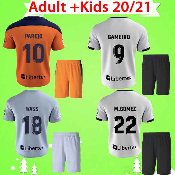 + Kids Kit 2020 2021 Valencia Cf Soccer Jerseys Set Rodrigo Gaya 20 21 Parejo Gameiro Football Shirts M.gomez Kondogbia Mens Set
