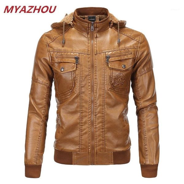 hooded leather jacket men's winter fleece jacket thick warm men's pu leather fashion multi-pocket1, Black
hooded leather jacket men's winter fleece jacket thick warm men's pu leather fashion multi-pocket1, Black