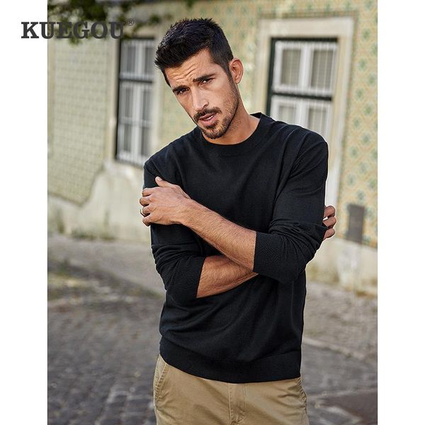 kuegou 2020 autumn plain black sweater men pullover casual o-neck jumper for male wear brand knitted plus size clothing 12301, White;black
kuegou 2020 autumn plain black sweater men pullover casual o-neck jumper for male wear brand knitted plus size clothing 12301, White;black