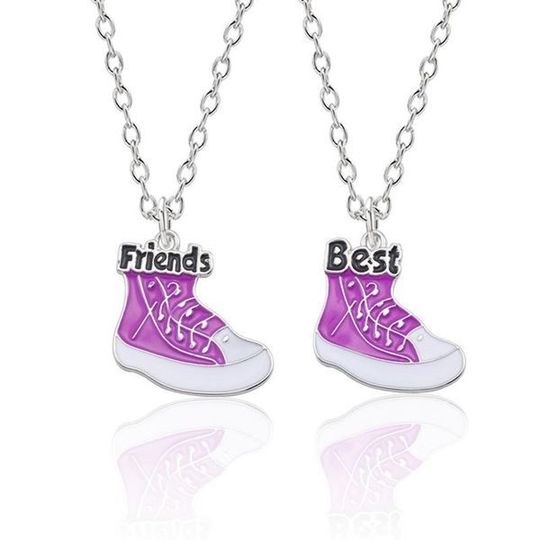 chains 1set(2pcs) fashion enamel friends pendant shoe chocker necklace girl children bff rainbow jewelry gift, xl0021, Silver
chains 1set(2pcs) fashion enamel friends pendant shoe chocker necklace girl children bff rainbow jewelry gift, xl0021, Silver