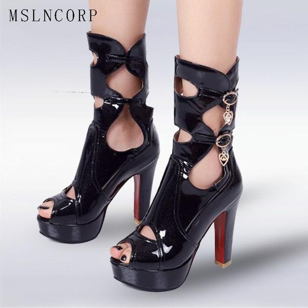 size 34-50 fashion women spring summer open toe sandals boots thick high heels platform gladiator ankle strap buckle shoes, Black
size 34-50 fashion women spring summer open toe sandals boots thick high heels platform gladiator ankle strap buckle shoes, Black