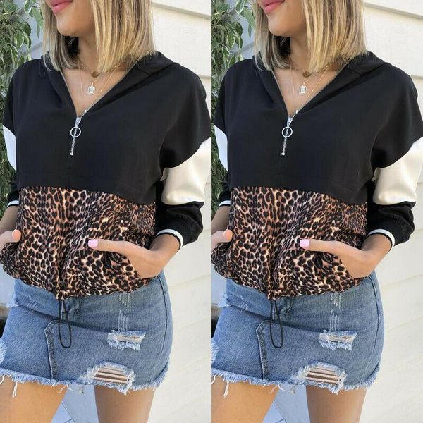 womens hoodie 2019 autumn sweatshirt hooded long sleeve sweater blouses pathwork pullover leopard print jumper streetwear1, Black
womens hoodie 2019 autumn sweatshirt hooded long sleeve sweater blouses pathwork pullover leopard print jumper streetwear1, Black