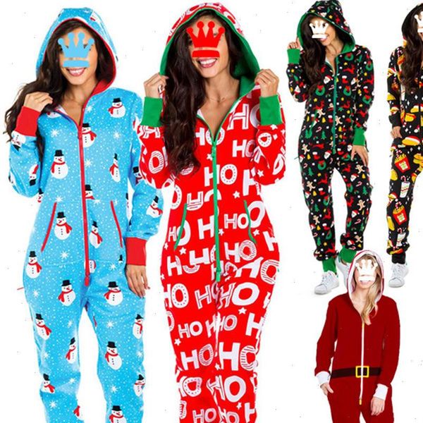 women amp man christmas one piece pajamas with hood santa pattern cozy jumpsuits homewear long sleeve playsuits, Black;white
women amp man christmas one piece pajamas with hood santa pattern cozy jumpsuits homewear long sleeve playsuits, Black;white