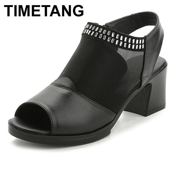 sandals timetang summer mesh women genuine leather casual shoes peep toe thick heels woman sandal plus size 41, Black
sandals timetang summer mesh women genuine leather casual shoes peep toe thick heels woman sandal plus size 41, Black