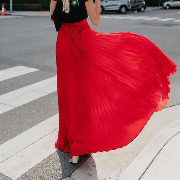 beach bohemia women solid color pleated full length elastic maxi long skirt drop shipping good quality, Black
beach bohemia women solid color pleated full length elastic maxi long skirt drop shipping good quality, Black