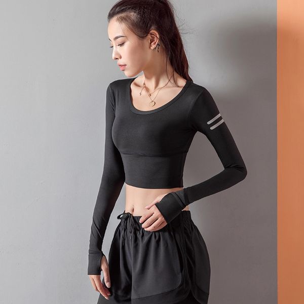 night running safety anti collision reflective fitness suit clothes t-shirt yoga clothes thumb hole antiskid yoga suit with wide hem and abd, Gray
night running safety anti collision reflective fitness suit clothes t-shirt yoga clothes thumb hole antiskid yoga suit with wide hem and abd, Gray