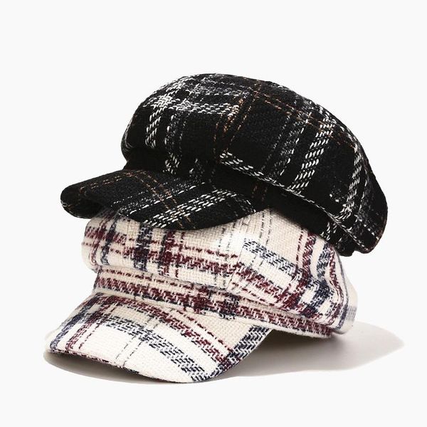 stingy brim hats lvyi059 winter women thick warm cotton octagonal hat striped plaid artist beret caps gorros, Blue;gray
stingy brim hats lvyi059 winter women thick warm cotton octagonal hat striped plaid artist beret caps gorros, Blue;gray