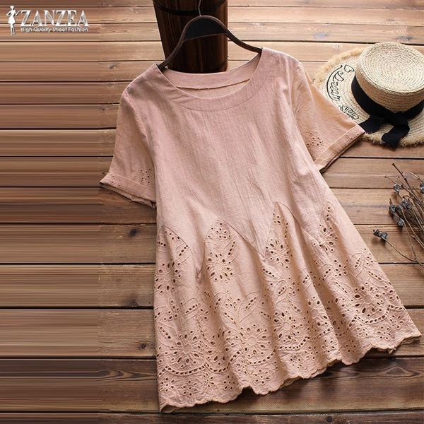 zanzea plus size linenwomen blouse female short sleeve shirt casual tunic embroidery ruffle summer work blusas 5xl y200622, White
zanzea plus size linenwomen blouse female short sleeve shirt casual tunic embroidery ruffle summer work blusas 5xl y200622, White