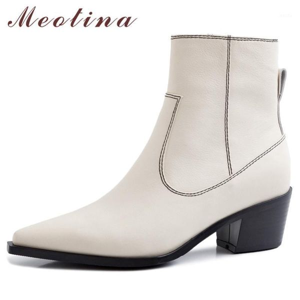 boots meotina winter ankle women natural genuine leather chunky heels short zipper pointed toe shoes female autumn size 391, Black
boots meotina winter ankle women natural genuine leather chunky heels short zipper pointed toe shoes female autumn size 391, Black