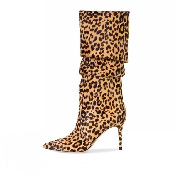 designer leopard mid-calf boots woman fashion slip on high heels winter booties plus size 46 brown/white/pink bota feminina, Black
designer leopard mid-calf boots woman fashion slip on high heels winter booties plus size 46 brown/white/pink bota feminina, Black