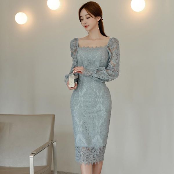 casual dresses fall winter blue lace dress one piece korea ladies long sleeve square neck bodycon office for women clothing, Black;gray
casual dresses fall winter blue lace dress one piece korea ladies long sleeve square neck bodycon office for women clothing, Black;gray