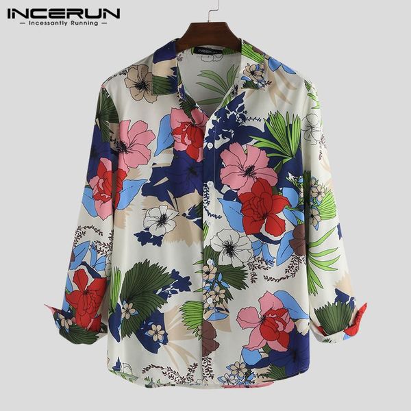 incerun fashion floral print men long sleeve shirt chic turn-down collar vintage casual brand shirts men camisa masculina 2020, White;black
incerun fashion floral print men long sleeve shirt chic turn-down collar vintage casual brand shirts men camisa masculina 2020, White;black