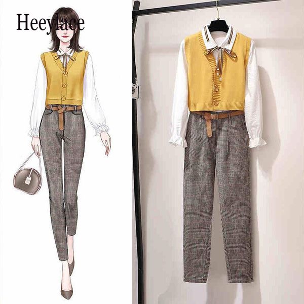 vintage yellow girl 3 piece set women office work ladies suits fall winter outfits casual korean style vest shirt pants set 201007, White
vintage yellow girl 3 piece set women office work ladies suits fall winter outfits casual korean style vest shirt pants set 201007, White