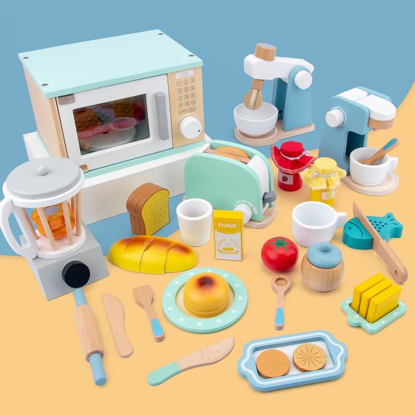 new kids wooden pretend play sets simulation toasters bread maker coffee machine blender baking kit game mixer kitchen role toys lj201009
new kids wooden pretend play sets simulation toasters bread maker coffee machine blender baking kit game mixer kitchen role toys lj201009