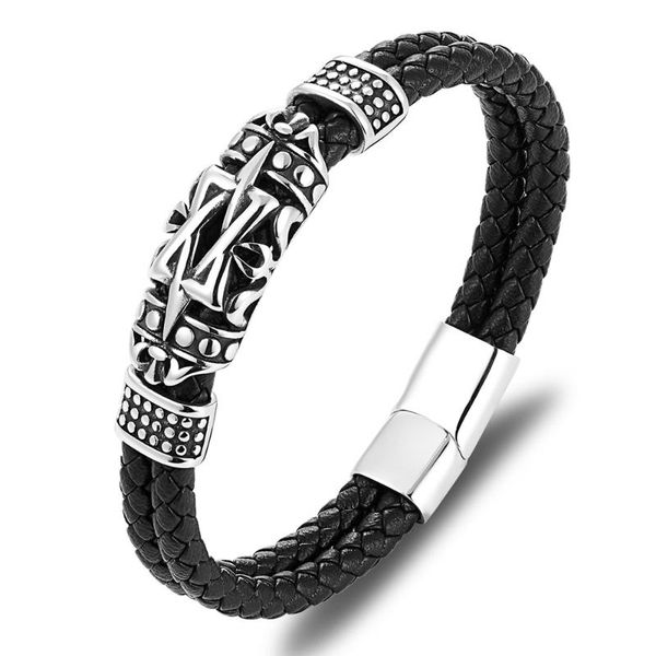 classic men jewelry leather bracelets stainless steel bracelets black rope chain fashion wristband for male gift magnet, Golden;silver
classic men jewelry leather bracelets stainless steel bracelets black rope chain fashion wristband for male gift magnet, Golden;silver