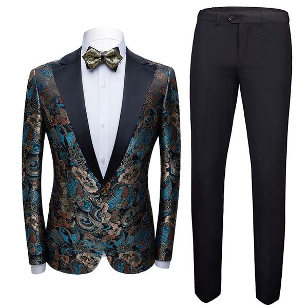 men's suits & blazers fashion stage costumes floral jacquard weaving beautiful pattern slim suit jacket wedding groom prom dress men, White;black
men's suits & blazers fashion stage costumes floral jacquard weaving beautiful pattern slim suit jacket wedding groom prom dress men, White;black