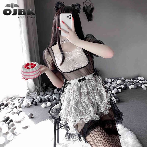 women lovely uniform lingerie french apron maid outfit cosplay costume transparent lace erotic role play dress, Black;white
women lovely uniform lingerie french apron maid outfit cosplay costume transparent lace erotic role play dress, Black;white