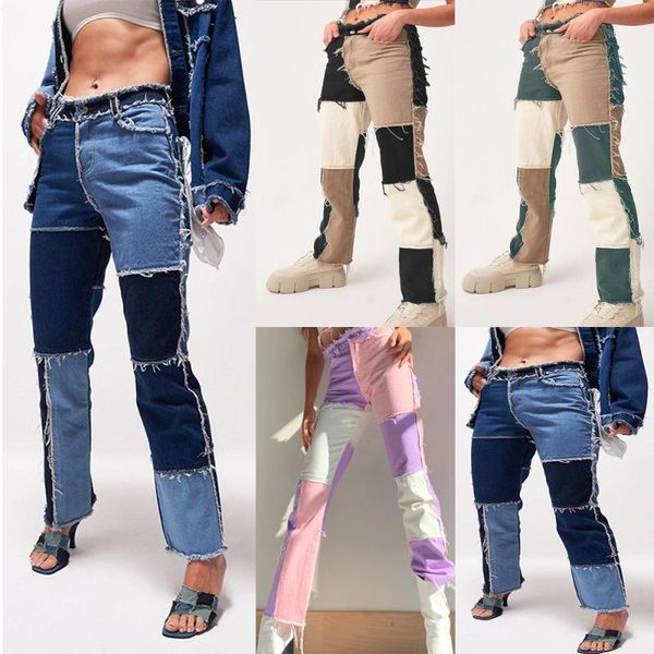patchwork skinny straight leg jeans woman high waist denim trousers color block vintage blue brown streetwear pants #66771
patchwork skinny straight leg jeans woman high waist denim trousers color block vintage blue brown streetwear pants #66771