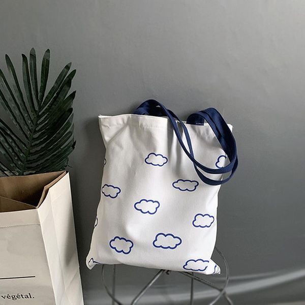 women canvas bags clouds printing tote shopping bags casual cloth shoulder bag for girls ladies shopper with zipper
women canvas bags clouds printing tote shopping bags casual cloth shoulder bag for girls ladies shopper with zipper