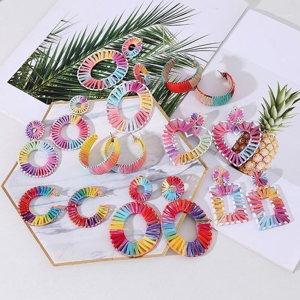 2020 new fashion handmade multicolor raffia drop earrings for women boho geometric lafite straw dangle earring statement jewelry1, Silver
2020 new fashion handmade multicolor raffia drop earrings for women boho geometric lafite straw dangle earring statement jewelry1, Silver