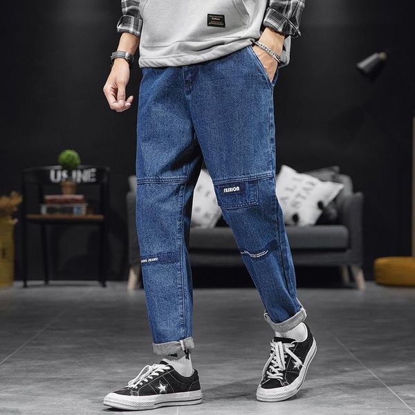 new jeans radish pants men's loose straight tide brand fat oversize wild size nine pants trend casual, Blue
new jeans radish pants men's loose straight tide brand fat oversize wild size nine pants trend casual, Blue
