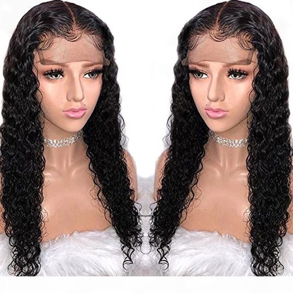 

13x6 deep part lace front human hair wigs preplucked 360 lace frontal closure wig for black women water wave peruvian remy wig
