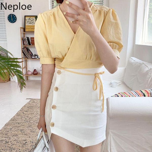 neploe chic blouse women korean v neck criss cross lace up female blusa shirts fashion casual short sleeve ladies 1a13161, White
neploe chic blouse women korean v neck criss cross lace up female blusa shirts fashion casual short sleeve ladies 1a13161, White