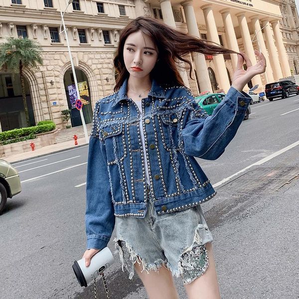 new autumn fashion korean rivet beading denim jackets coat runway women jeans coats chaqueta mujer loose jacket coats outerwear1, Black;brown
new autumn fashion korean rivet beading denim jackets coat runway women jeans coats chaqueta mujer loose jacket coats outerwear1, Black;brown
