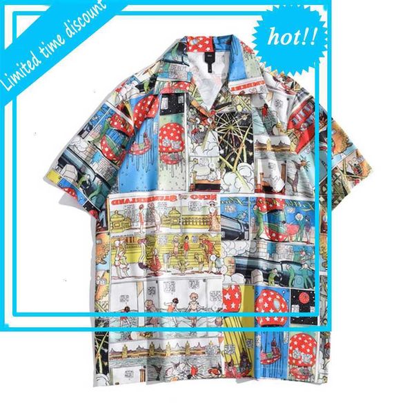 shirt men women summer street hawaiian shirts man blouse male top, White;black
shirt men women summer street hawaiian shirts man blouse male top, White;black