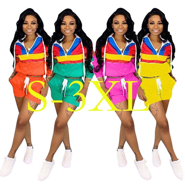 Spring European and American women's sports stitching hooded zipper long-sleeved sweater thin shorts suit factory direct sales, Gray
Spring European and American women's sports stitching hooded zipper long-sleeved sweater thin shorts suit factory direct sales, Gray