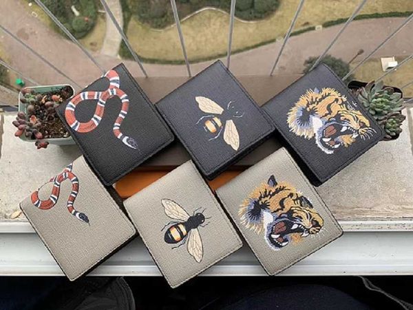 2022 men animal short wallet leather black snake tiger bee wallets women long style luxury purse card holders, Red;black
2022 men animal short wallet leather black snake tiger bee wallets women long style luxury purse card holders, Red;black