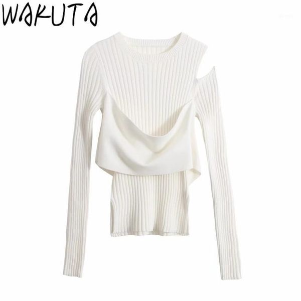 women's sweaters wakuta elegant knitting sweater women off the shoulder side split pullover high street o-neck knitwear solid 2021 aut, White;black
women's sweaters wakuta elegant knitting sweater women off the shoulder side split pullover high street o-neck knitwear solid 2021 aut, White;black
