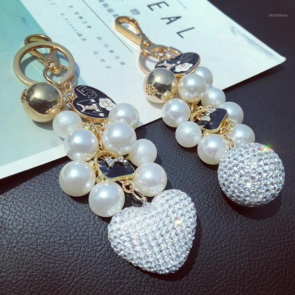 luxury crystal keychain full rhinestone heart ball with pearl car chain charm pendant accessories for women ornament keyrings1, Silver
luxury crystal keychain full rhinestone heart ball with pearl car chain charm pendant accessories for women ornament keyrings1, Silver