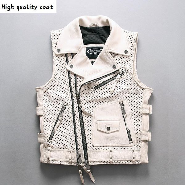 men's mesh breathable new cowskin oblique zippper slim fit thick genuine leather motorcycle large size vest coats, Black;white
men's mesh breathable new cowskin oblique zippper slim fit thick genuine leather motorcycle large size vest coats, Black;white