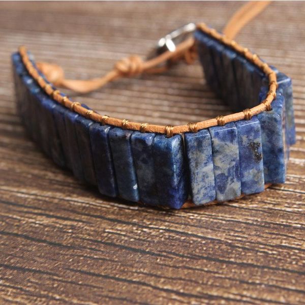 lanli natural jewelry cuboid blue-veins stone loose beads knit bracelet men and women giving presents and self use, Black
lanli natural jewelry cuboid blue-veins stone loose beads knit bracelet men and women giving presents and self use, Black