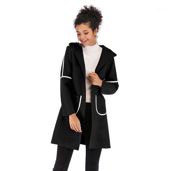 women warm hoodie woolen cardigan coat long outerwear long pocket coat warm and thick jacket l1031201, Black
women warm hoodie woolen cardigan coat long outerwear long pocket coat warm and thick jacket l1031201, Black