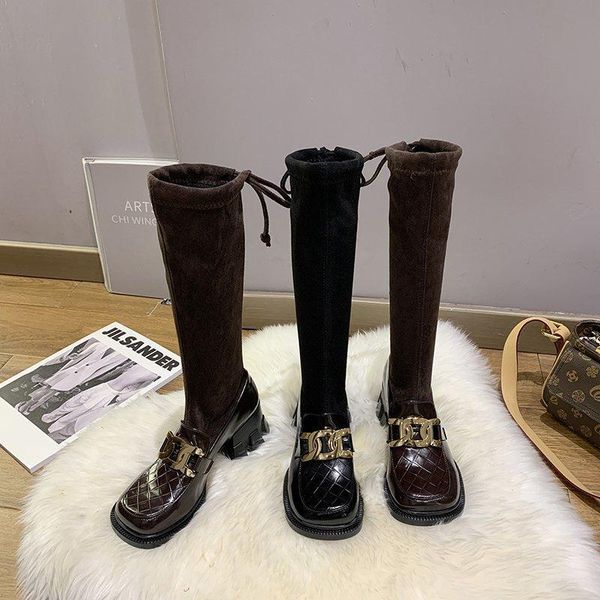 boots 2021 winter woman mid calf brand fashion chunky platform square toe women's shoes gladiator women footwear, Black
boots 2021 winter woman mid calf brand fashion chunky platform square toe women's shoes gladiator women footwear, Black