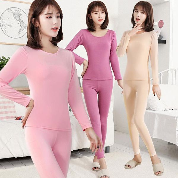 women's sleepwear pyjamas set thermal underwear for women long sleeved johns round collar shaping body girls home wear1, Black;red
women's sleepwear pyjamas set thermal underwear for women long sleeved johns round collar shaping body girls home wear1, Black;red
