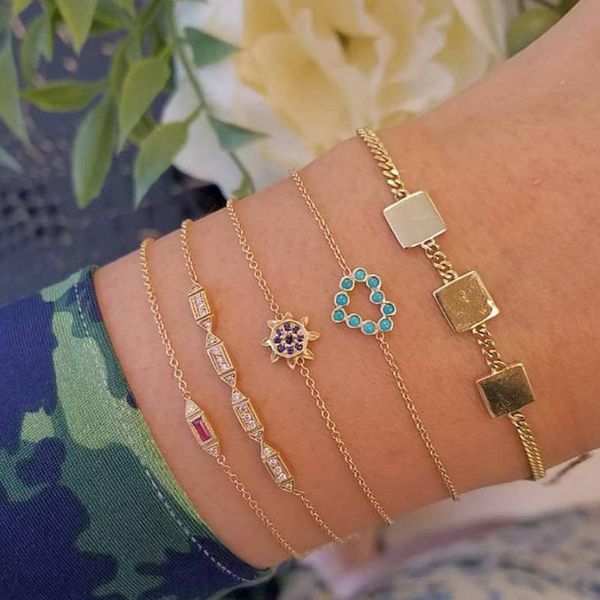 6pcs/set women gold bracelet boho heart flower sun triangle gem chain multilayer bracelet set female charm jewelry accessories, Black
6pcs/set women gold bracelet boho heart flower sun triangle gem chain multilayer bracelet set female charm jewelry accessories, Black