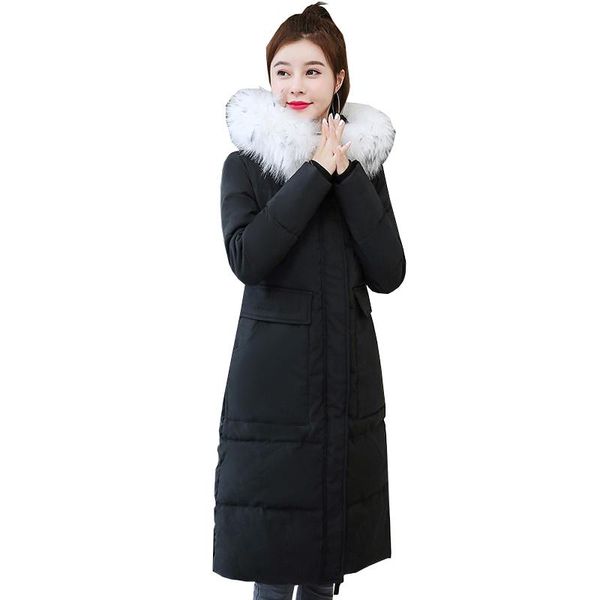 mid length slim cotton padded jacket 2021 winter new solid double breasted long sleeve fur collar hooded thick female parka w37, Black
mid length slim cotton padded jacket 2021 winter new solid double breasted long sleeve fur collar hooded thick female parka w37, Black