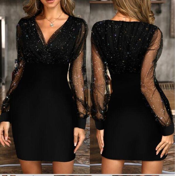 kalenmos party dress women v-neck mini mesh fashion sequins lantern sleeve solid high waist night club pencil dress 2021, Black;gray
kalenmos party dress women v-neck mini mesh fashion sequins lantern sleeve solid high waist night club pencil dress 2021, Black;gray