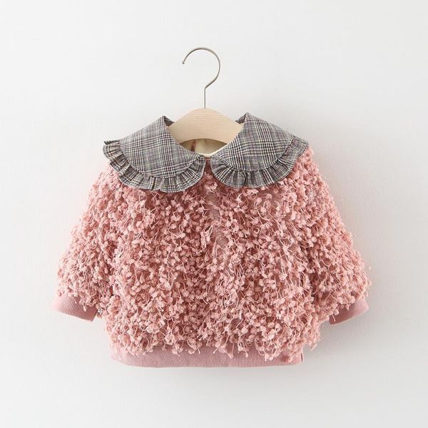 pullover 2021 baby girl fake fur plaid collar sweater kids girls infant fashion winter coats sweaters children clothes, Blue
pullover 2021 baby girl fake fur plaid collar sweater kids girls infant fashion winter coats sweaters children clothes, Blue